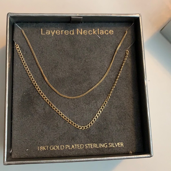 18k gold plated layered necklace - Picture 1 of 5